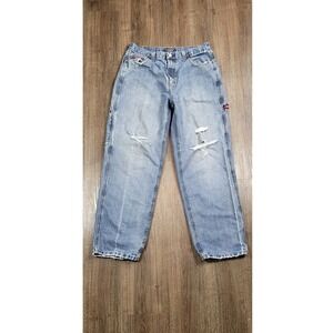 US Polo Assn Carpenter Jeans Mens 34x32 Distressed Baggy Light Wash Y2K‎